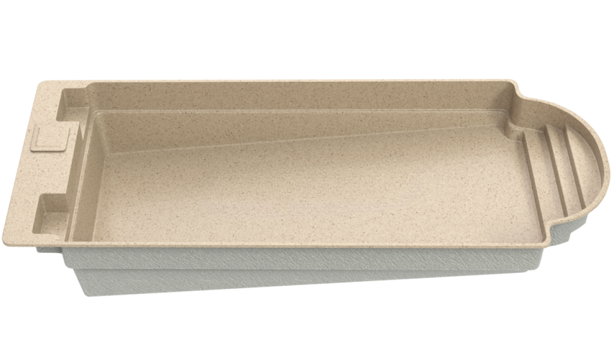 Композитный бассейн "Oceanic" 1070 х 400  см  глубиной 100 х 165 см, прямоугольник морозоустойчивый